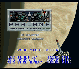 Phalanx — Title screen