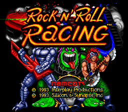 Rock n' Roll Racing — Title screen