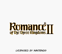 Romance of the Three Kingdoms II — Title screen