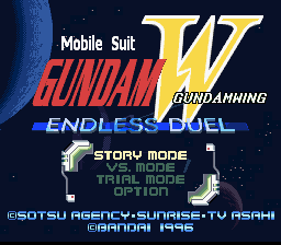 Shin Kidou Senki Gundam W : Endless Duel — Title screen