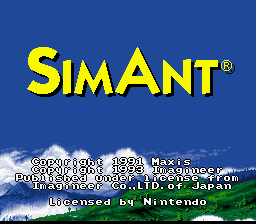 Sim Ant: The Electronic Ant Colony — Title screen
