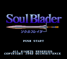 Soul Blazer — Title screen
