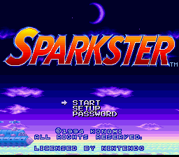 Sparkster — Title screen