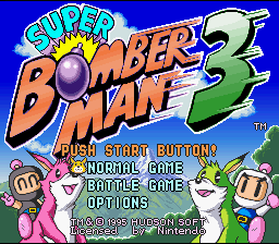 Super Bomberman 3 — Title screen