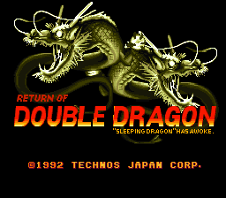Super Double Dragon — Title screen