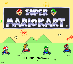 Super Mario Kart — Title screen