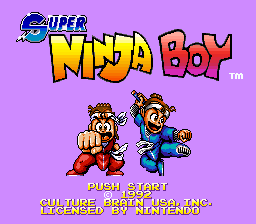 Super Ninja Boy — Title screen