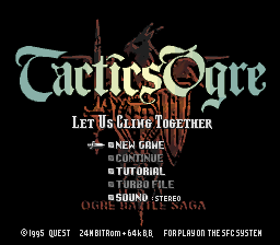 Tactics Ogre : Let Us Cling Together — Title screen