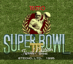 Tecmo Super Bowl III : Final Edition — Title screen