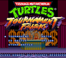 Teenage Mutant Ninja Turtles : Tournament Fighters — Title screen