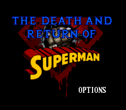 The Death and Return of Superman — Title screen