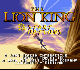 The Lion King — Title screen