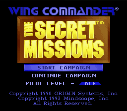 Wing Commander : The Secret Missions — Title screen