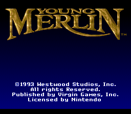 Young Merlin — Title screen