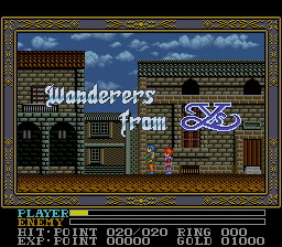 Ys III : Wanderers from Ys — Title screen