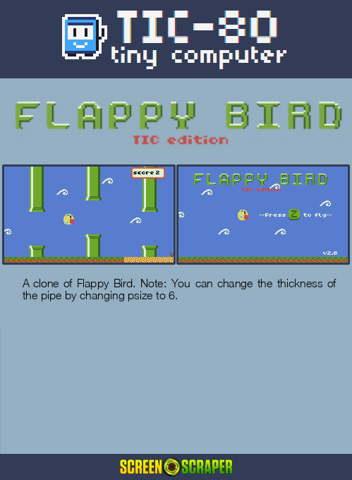 Flappy Bird Tic Edition — Box back