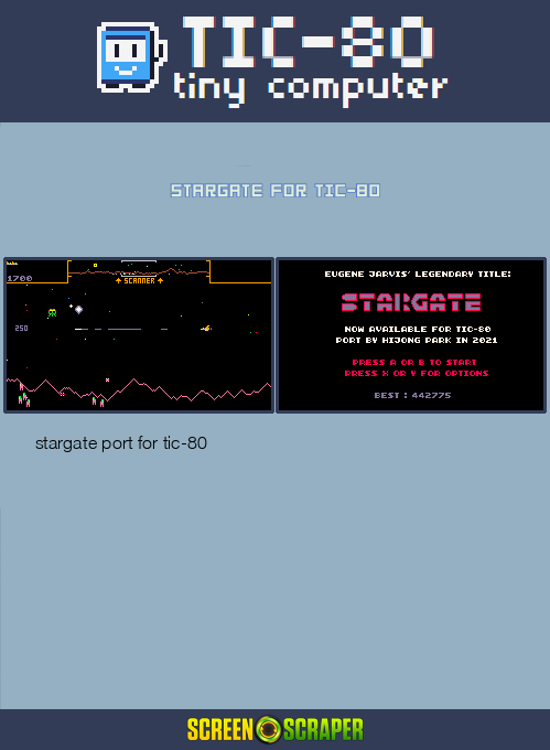 Stargate For Tic-80 — Box back