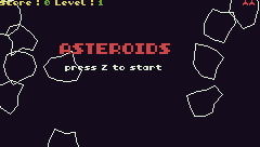 Asteroids — Title screen