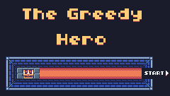 The Greedy Hero — Title screen
